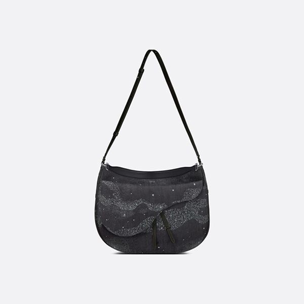 新作★ディオール ショルダーバッグ 偽物ジャガード デニム 紺 1ADHO028UKY_H07E